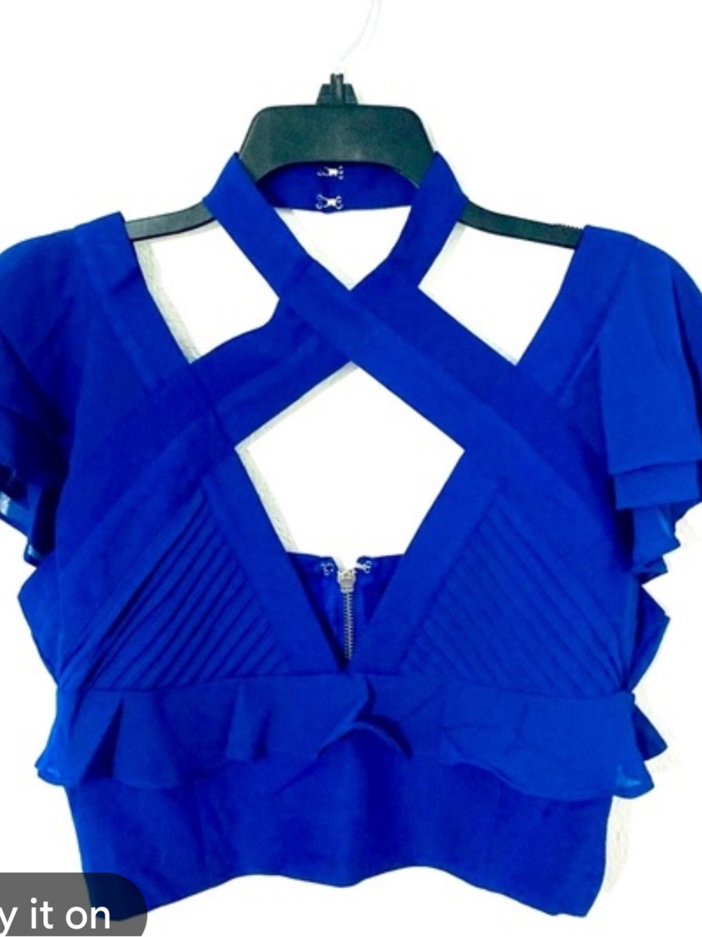 Nasty Gal Halter Top Clematis Blue